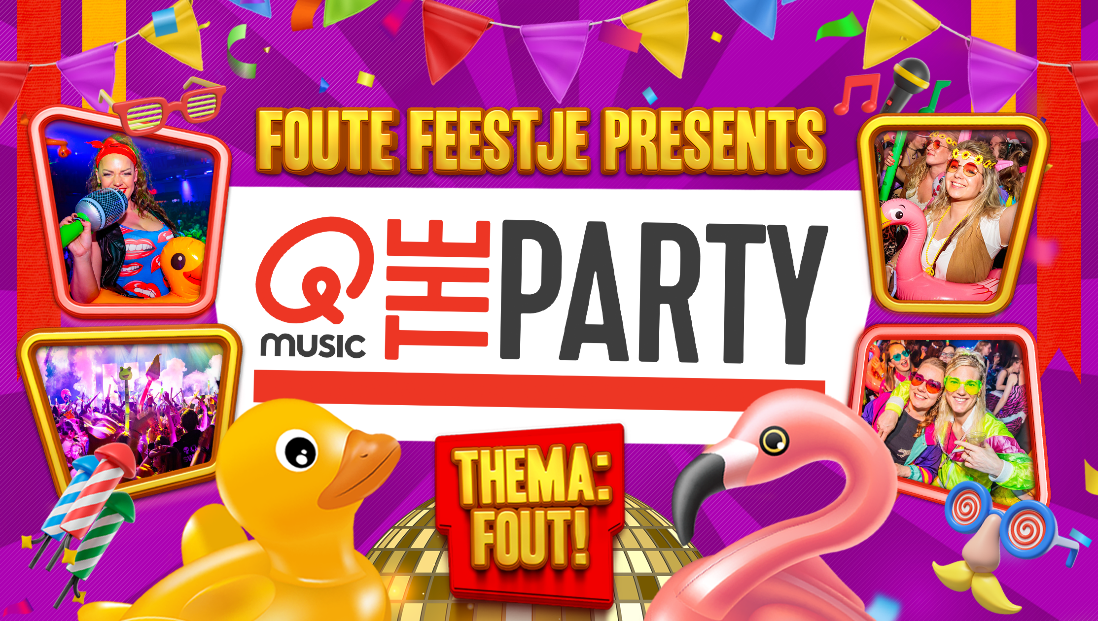 FOUTE FEESTJE MET QMUSIC THE PARTY FOUT  Hedon Jouw zaal voor  